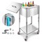 32.8QT Stainless Steel Ice Bin Non-Electric Insulated Cooler with Wheels